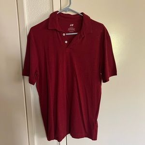 H&M red collared shirt size Medium